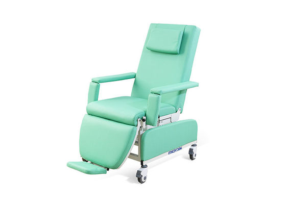 Mobilne krzesło medyczne do pobierania krwi z regulowanym oparciem i podnóżkiem