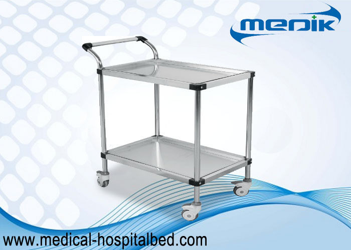Zdejmowany podwójny półki Wózek na instrumenty medyczne z pchającą ręką