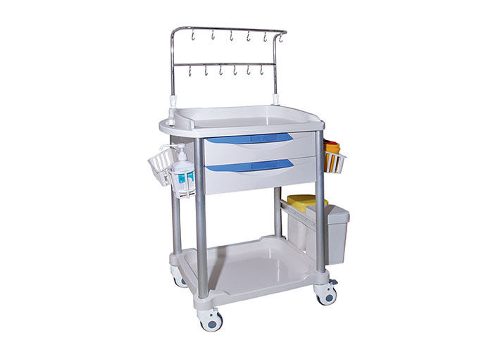 Wózki medyczne awaryjne IV z pojemnikiem na narzędzia ABS